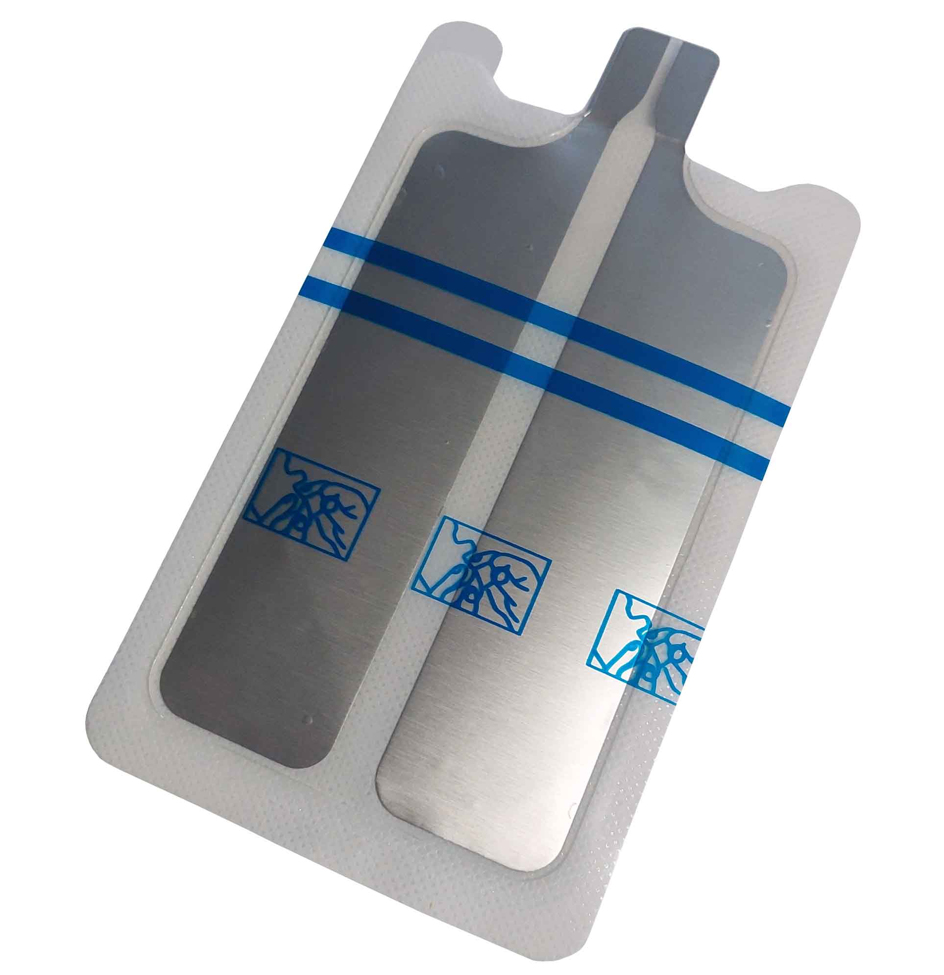 Placa De Bisturi Adesiva Pediátrico Bi-Partida Mod P20 - Bluepad